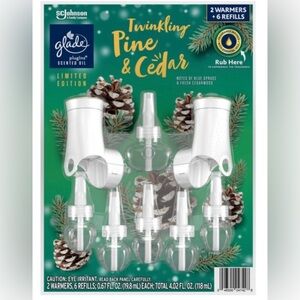 Twinkling Pine & Cedar Limited Edition Glade Plugins With 2 Warmers & 6 Refills
